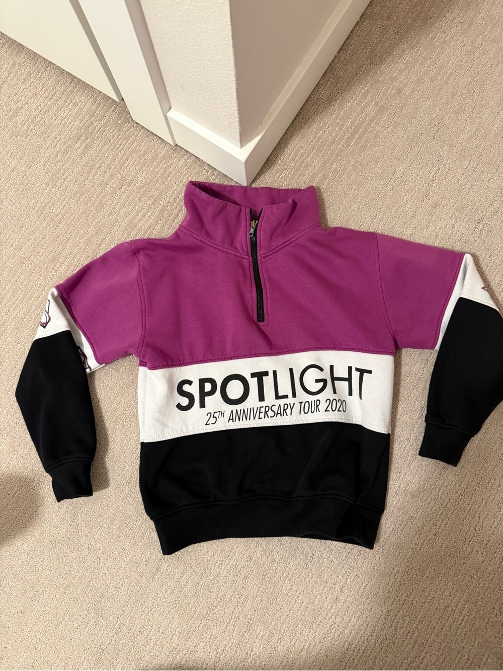Spotlight 25th Anniversary Half-Zip Kids Sweatshirt - Purple/White/Black